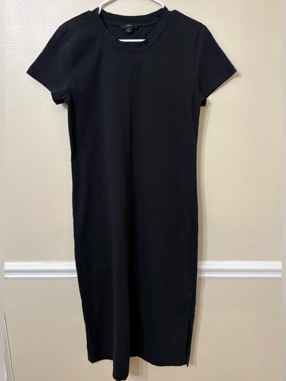 J.Crew Midi T-shirt dress in black size - Picture 4 of 8